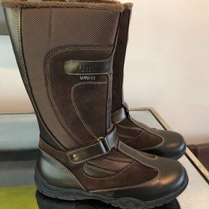 NIB UMI Sz Us 1 Youth Euro 32 Waterproof Brown Baylle Leather Fur Lined Boots